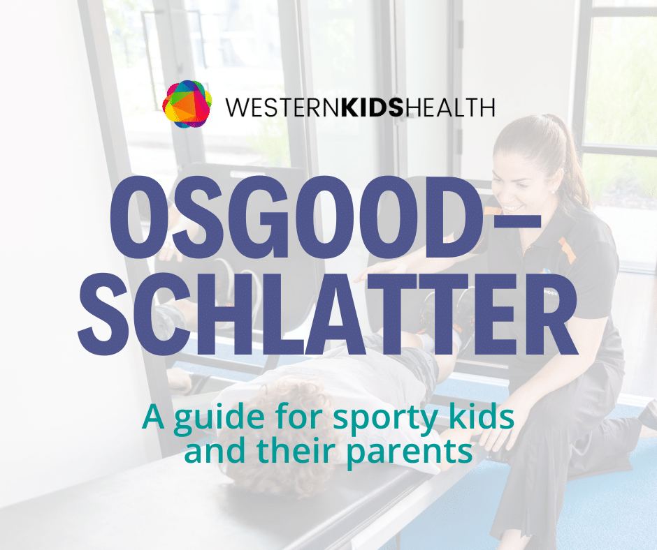 Osgood-Schlatter disease physiotherapist treating child's knee at Western Kids Health